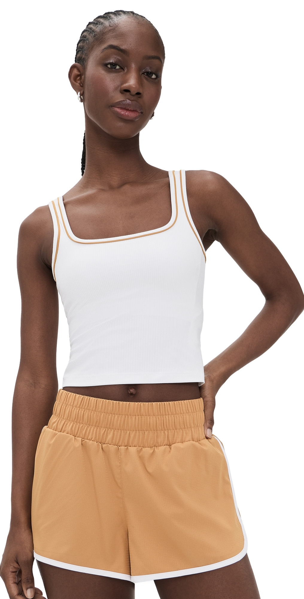 Varley Barney Piped Tank White/Apple Cinnamon S | Shopbop