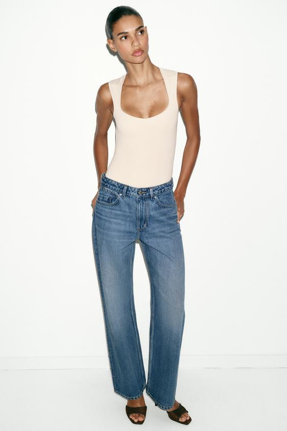 STRETCH SQUARE NECK BODYSUIT | Zara US