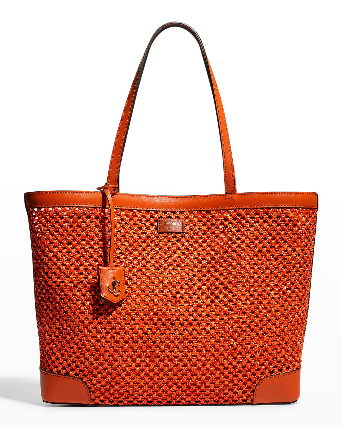 Nine2Five East-West Woven Cutout Tote Bag | Neiman Marcus