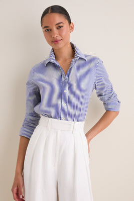 Blue and White Stripe Boyfriend Shirt | Tuckernuck (US)