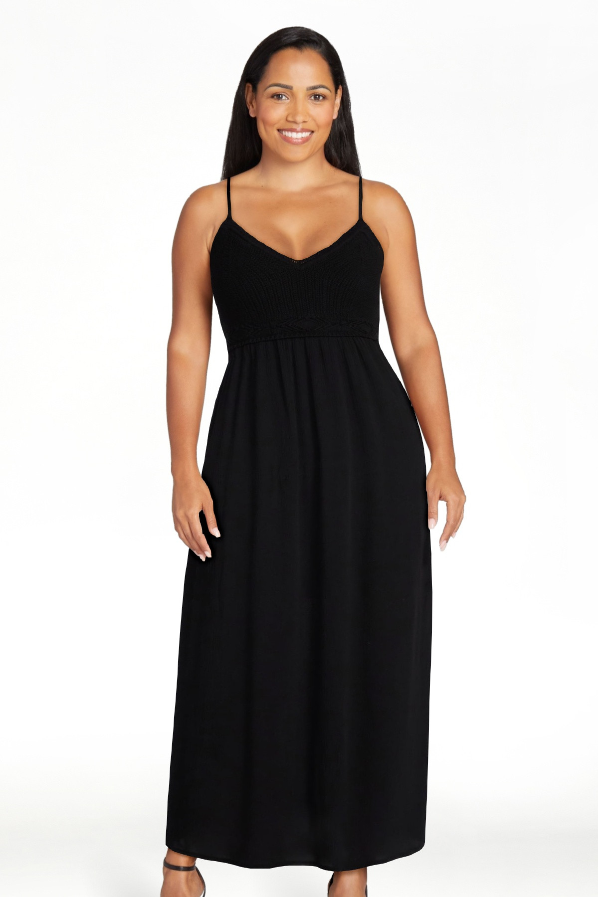 No Boundaries Mix Media Maxi Dress, Women's Sizes XXS-XXL | Walmart (US)