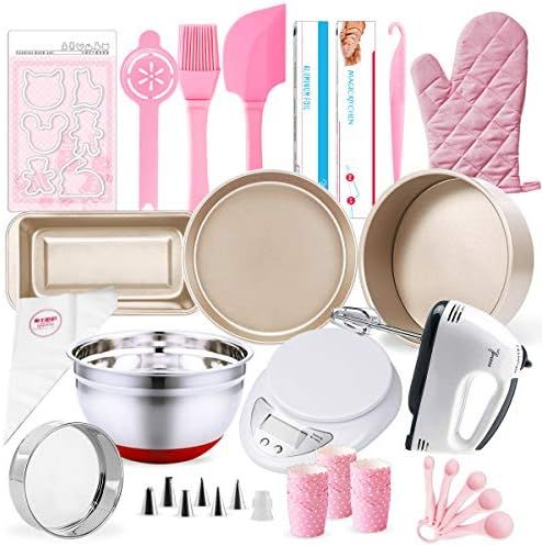 MCK Complete Cake Baking Set Bakery Tools for Beginner Adults Baking sheets bakeware sets baking too | Amazon (US)