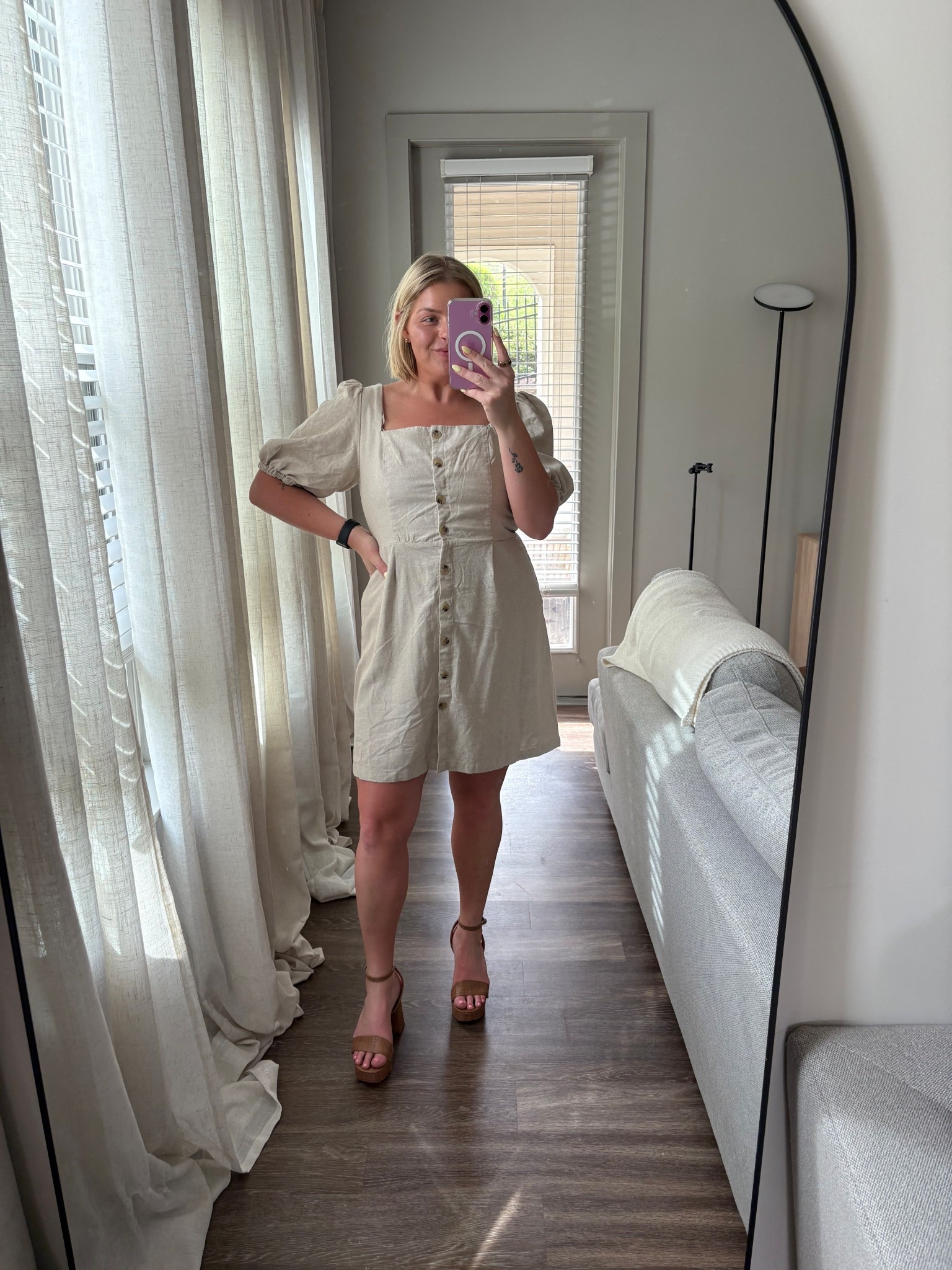old navy spring haul! the perfect spring linen dress wearing a large 

#LTKWorkwear #LTKMidsize #LTKFindsUnder50