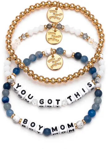 Little Words Project Boy Mom/You Got This Set of 3 Stretch Bracelets | Nordstrom | Nordstrom