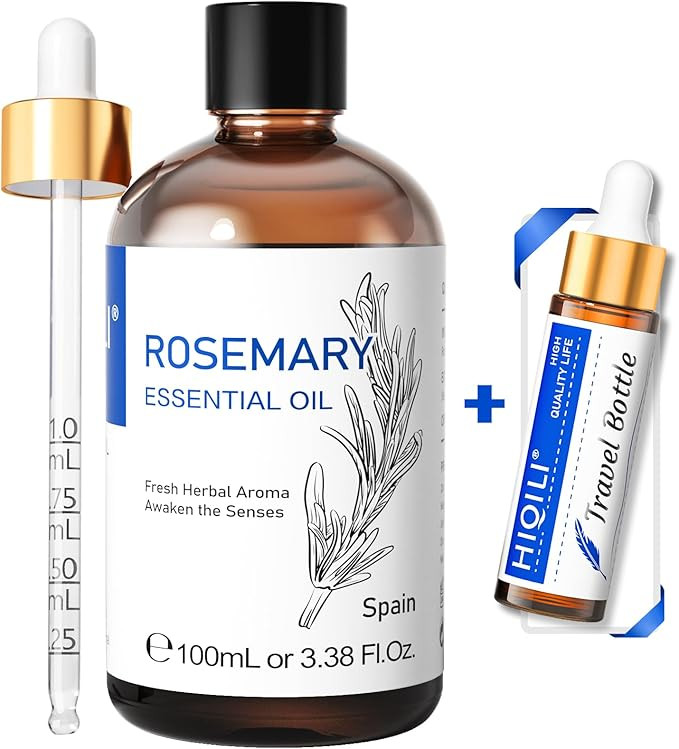 HIQILI Rosemary Oil for Hair Growth, Skin, Scalp, 100% Pure Natural, Add to Shampoo & Conditioner... | Amazon (US)