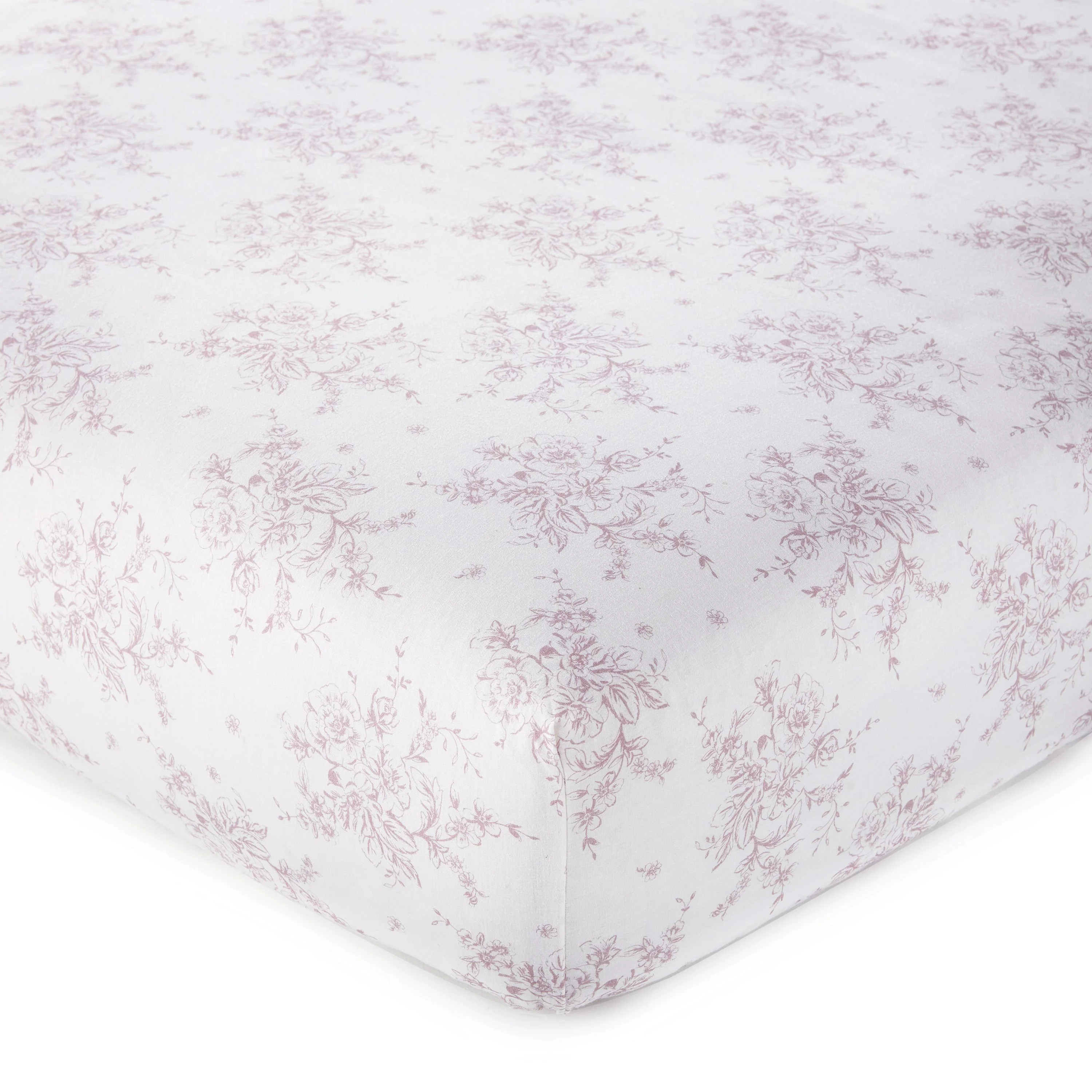 Heritage Lilac Floral Organic Cotton Crib Fitted Sheet | Levtex Home
