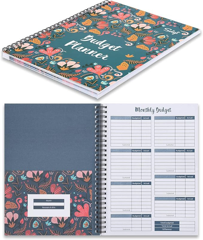 Soligt Budget Planner 2025, Monthly Budget Book Bill Organizer with 12 Pockets, Undated Home Fina... | Amazon (US)