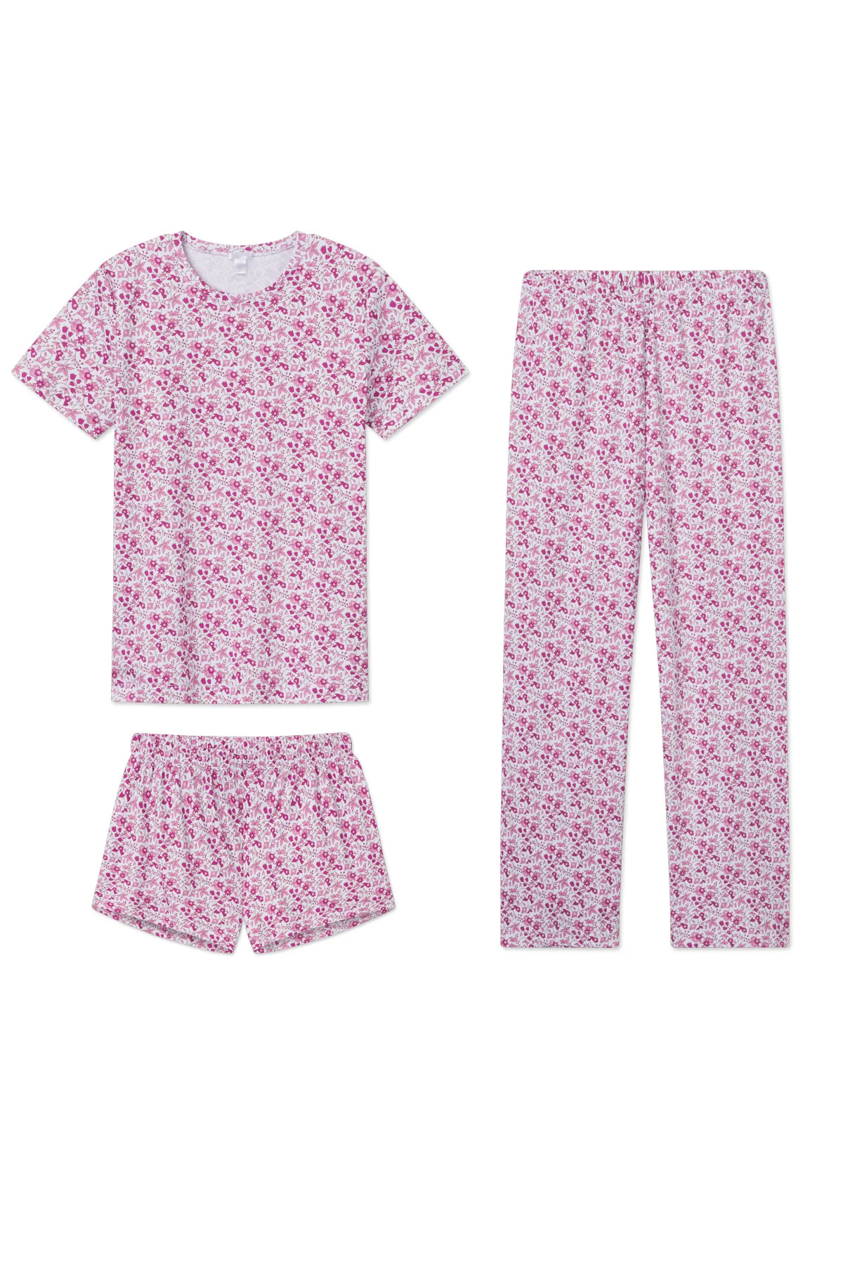 Pima Crew Bundle in Dahlia Garden Floral | Lake Pajamas