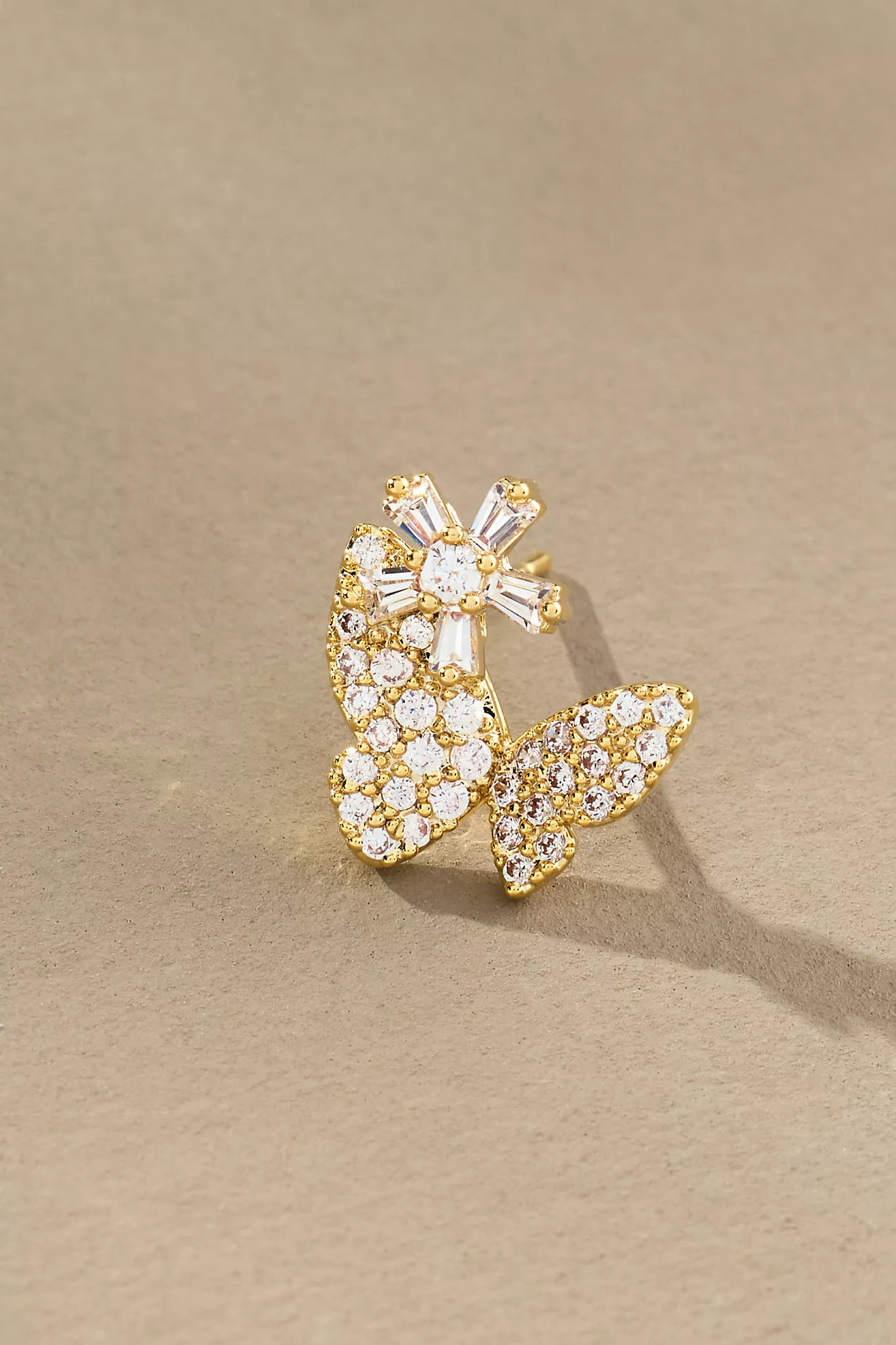 Pavé Butterfly Post Earrings | Anthropologie (US)