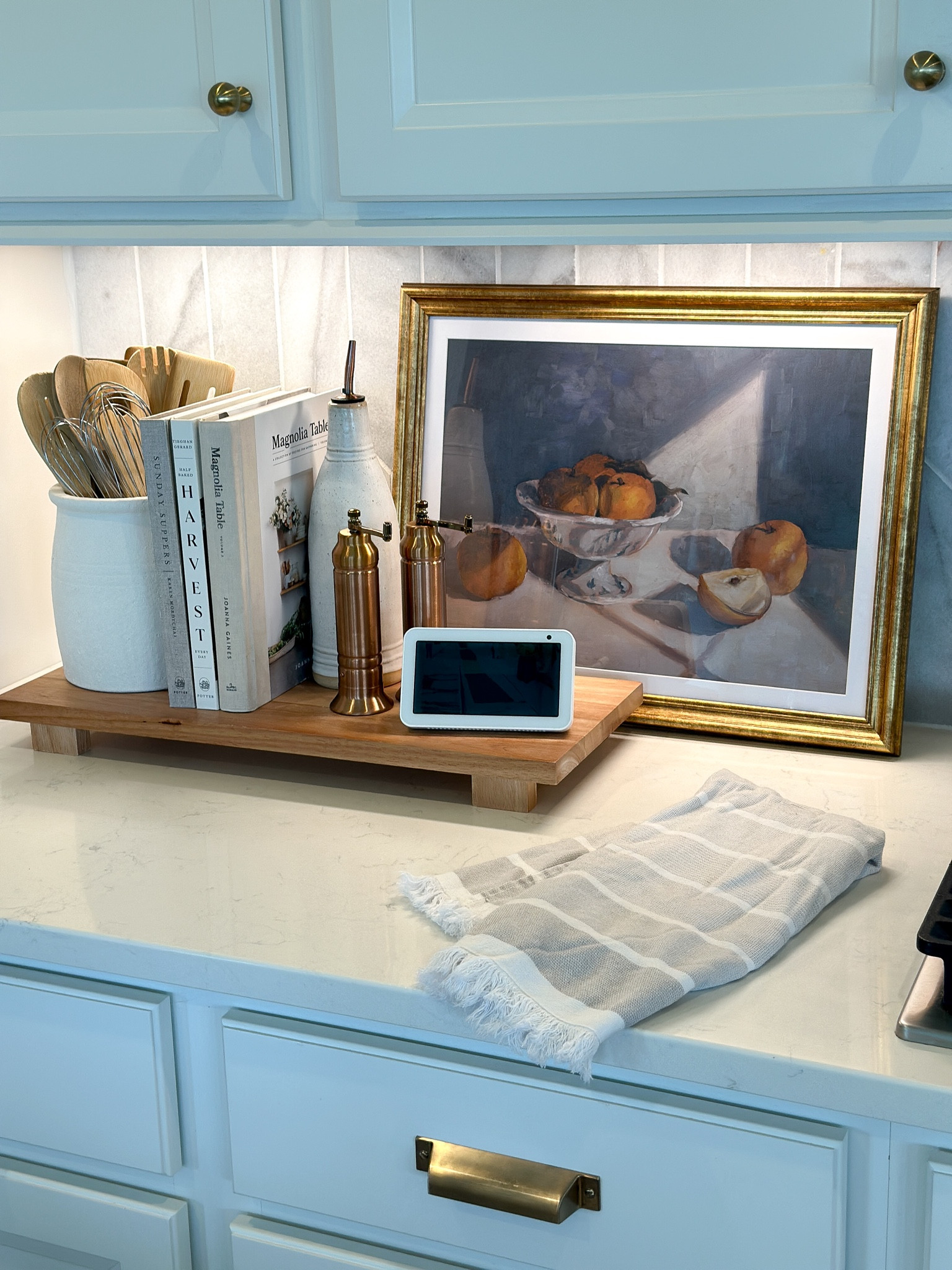 Kitchen art, kitchen tray, kitchen riser, wooden riser, utensils crock, salt and pepper mill, oil dispenser, hearth and hand, Walmart, studio McGee art 

Target and Walmart have some of the best and most affordable home decor! 

#LTKHome