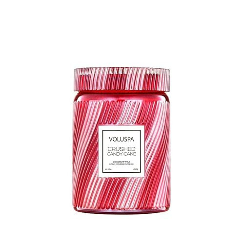 Voluspa Crushed Candy Cane Candle for Christmas or Holiday, Large Glass Jar 18 Oz., 100 Hour Burn Time, Coconut Wax for Clean Burning | Amazon (US)