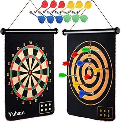 Yuham Magnetic Dart Board Indoor Outdoor Games for Kids and Adults with 12pcs Safe Darts, Easily ... | Amazon (US)