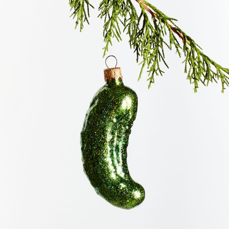 Christmas Pickle Glass Holiday Tree Ornament + Reviews | Crate and Barrel | Crate & Barrel