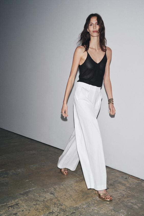 ZW COLLECTION TECHNICAL EFFECT PLEATED PANTS | Zara US