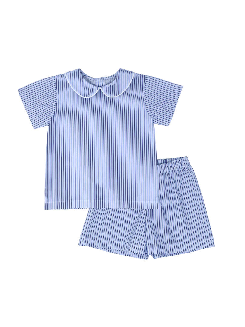 Sibley Short Set - Blue Pinstripe | Set Fashions