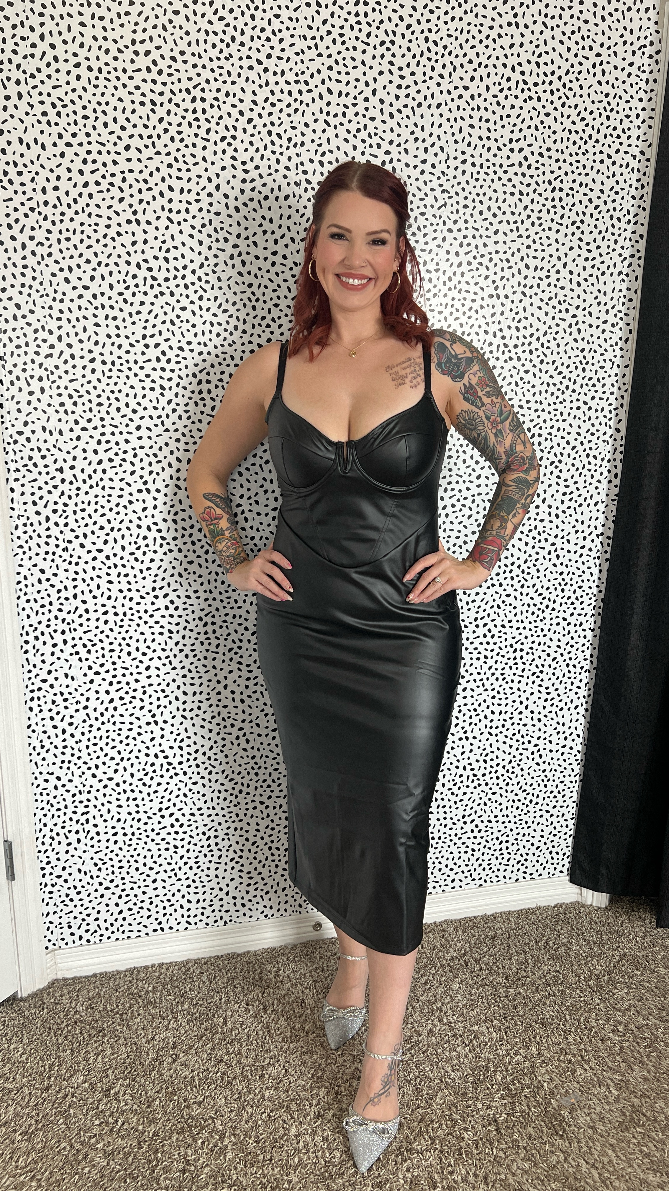The perfect little black dress does exist 🤩

This beautiful faux leather dress is by popilush and it’s sexy, elegant and perfect for any occasion 👏🏻

It has built in shapewear, the perfect mid leg length, a flattering corset design, adjustable straps and is still flexible and breathable enough for you to truly feel your best all night 😍
I am wearing a XL (size up if you’re in between sizes).

Paired it with my red blazer and silver bow shoes!

#LTKMidsize #LTKSeasonal #LTKFindsUnder100