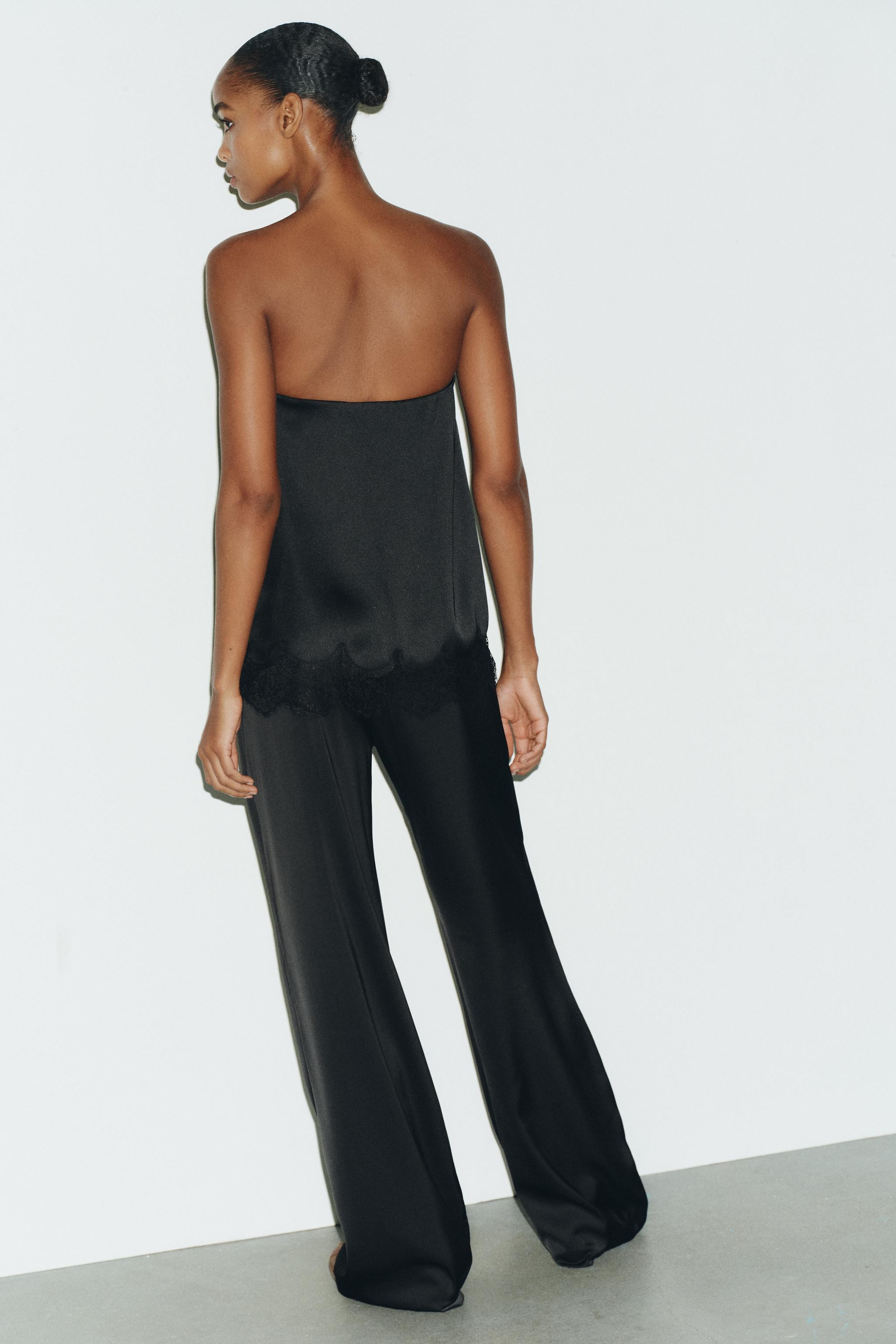 HIGH-WAIST SATIN TROUSERS | Zara UK