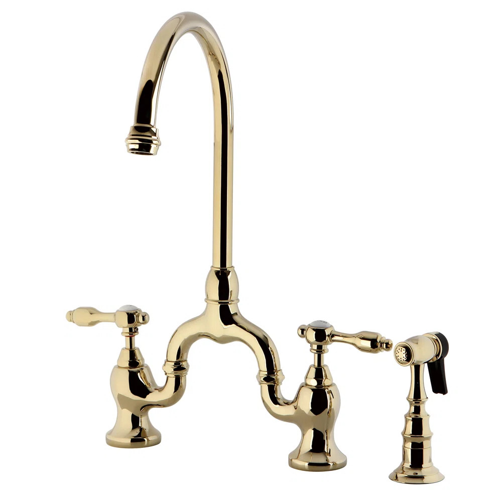 Tudor Bridge Faucet with Side Sprayer KS7792TALBS | Wayfair North America