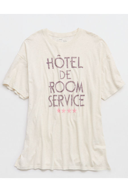 Aerie Sleep Happens Night Tee Women's Heather Frost XXS | American Eagle Outfitters (US & CA)