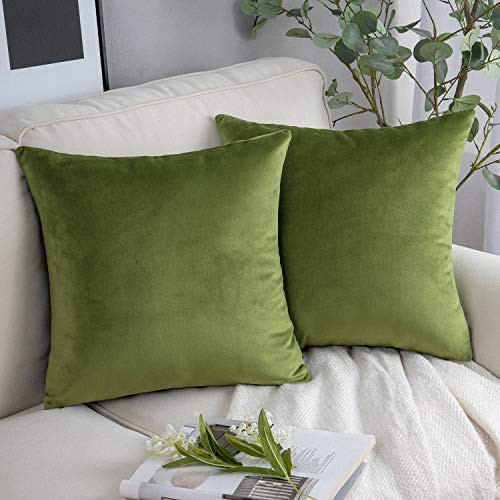 Phantoscope Pack of 2 Fall Velvet Decorative Throw Decorative Pillow Cover Soft Solid Square Cush... | Amazon (US)