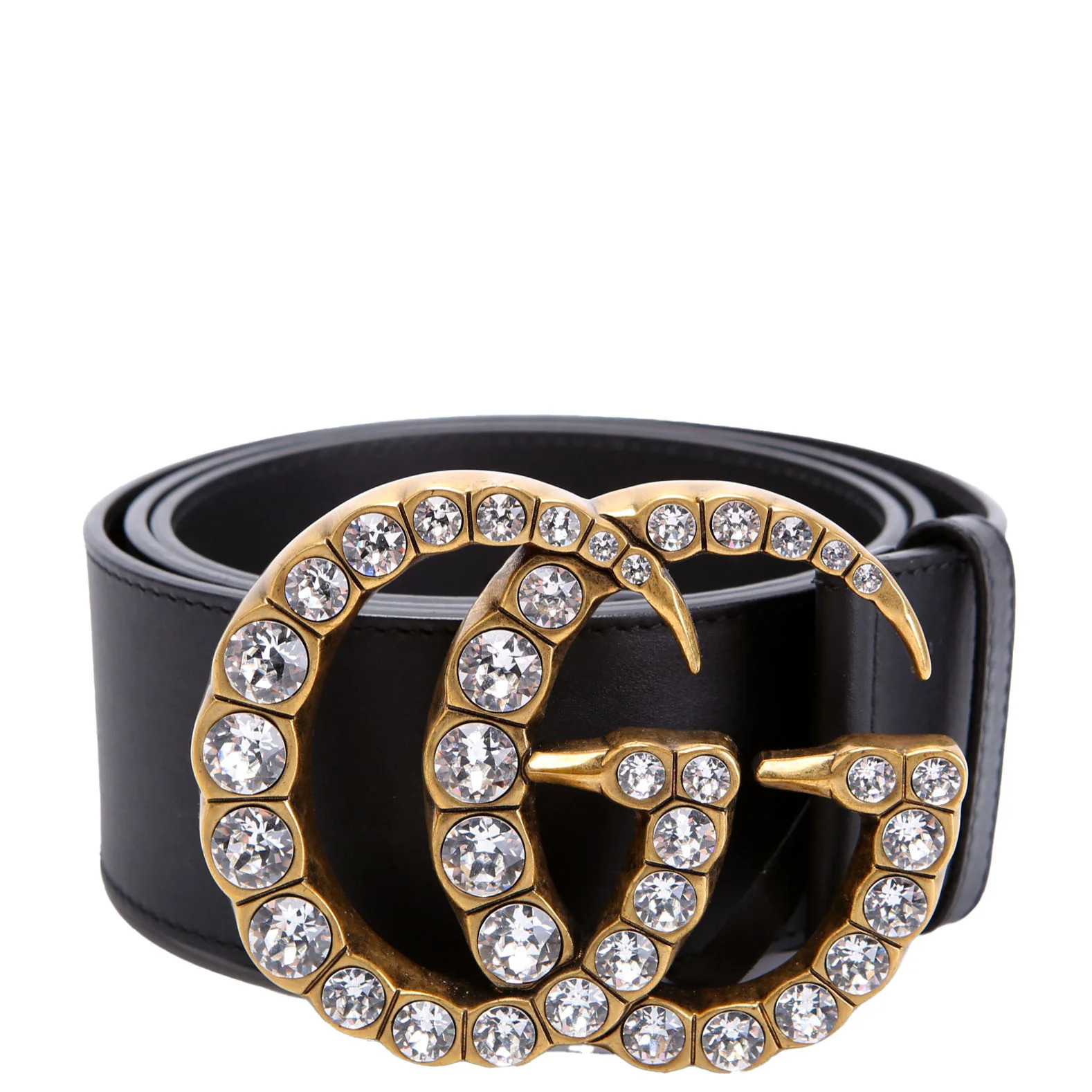 550110 Pearly GG Marmont Extra Wide Leather Belt Size 100/40 Black | Keeks Designer Handbags