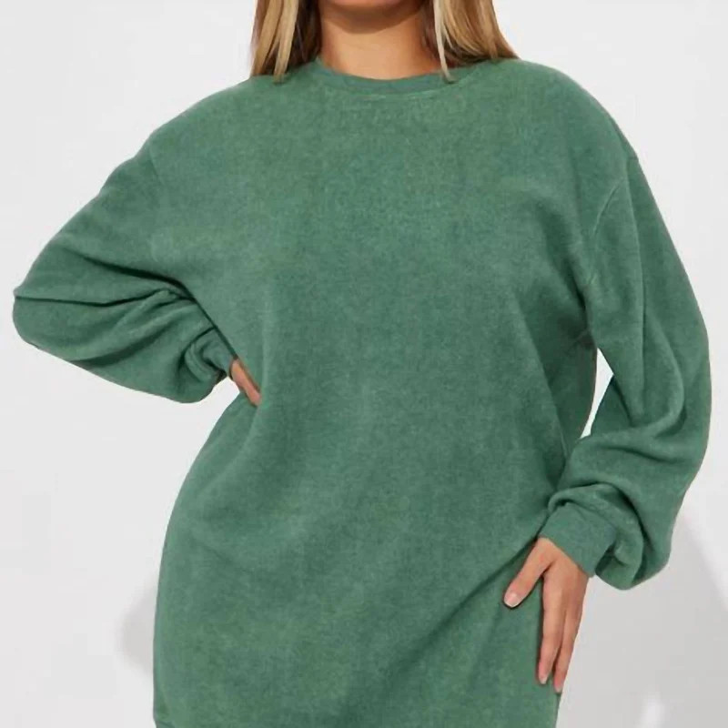 HYFVE Sweatshirt Mini Dress In Grey Green - Green - L | Verishop