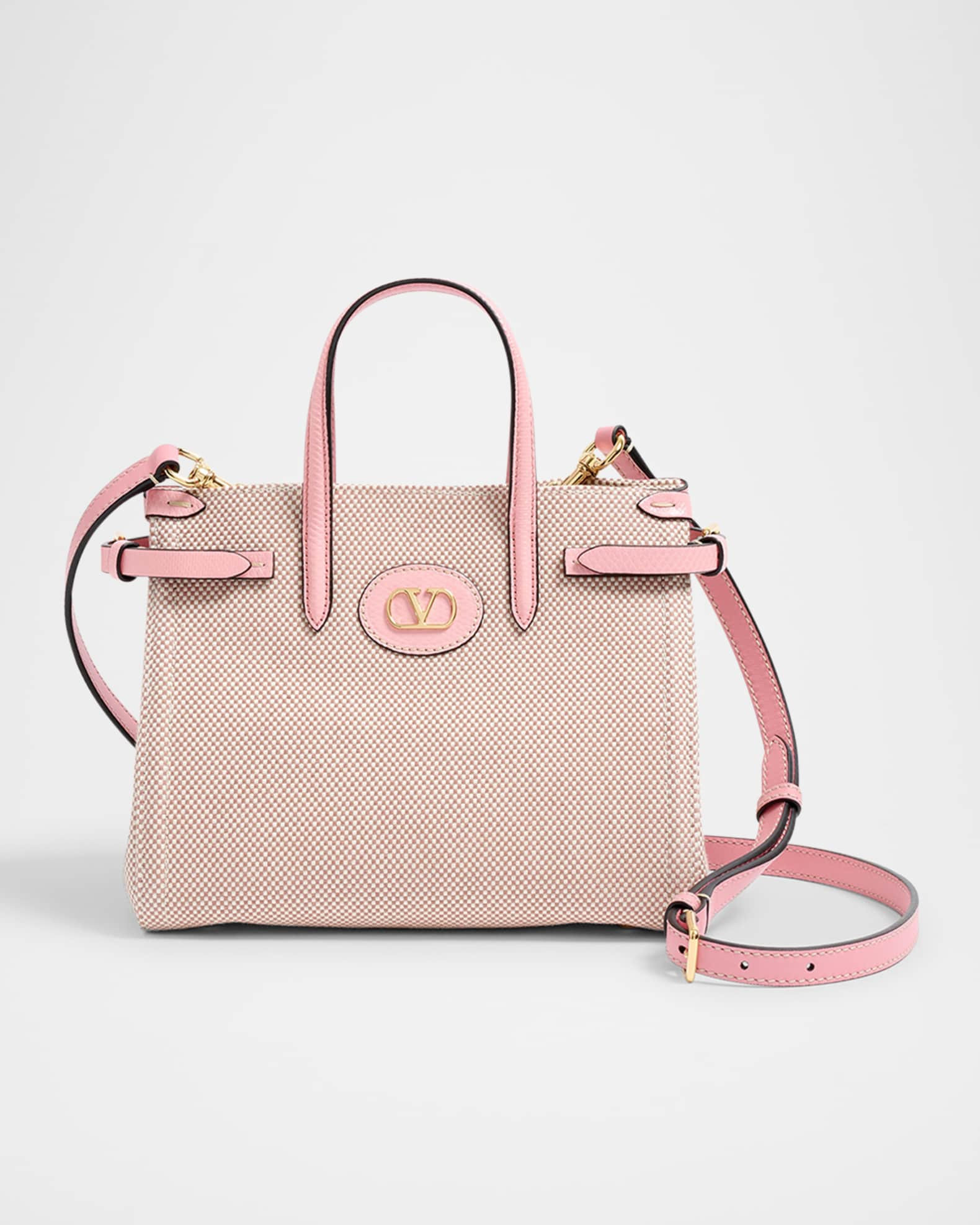 Antibes Canvas and Karung Shopping Tote Bag | Neiman Marcus