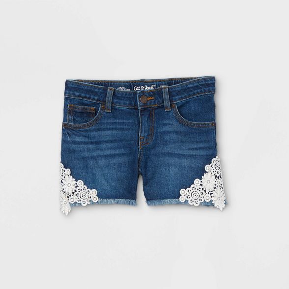 Girls' Side-Lace Jean Shorts - Cat & Jack™ | Target