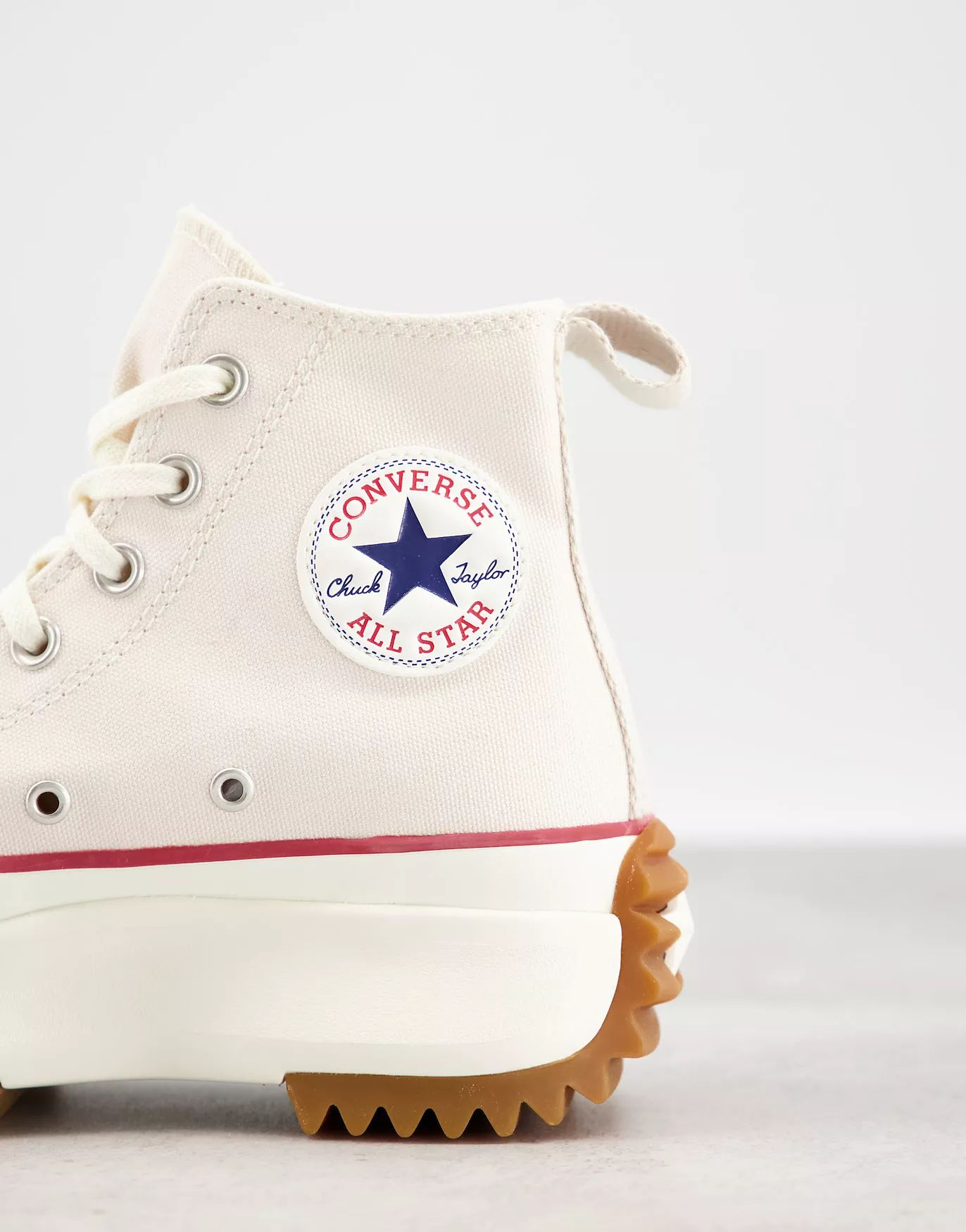 Converse Run Star Hike Hi sneakers in stone with white sole | ASOS (Global)