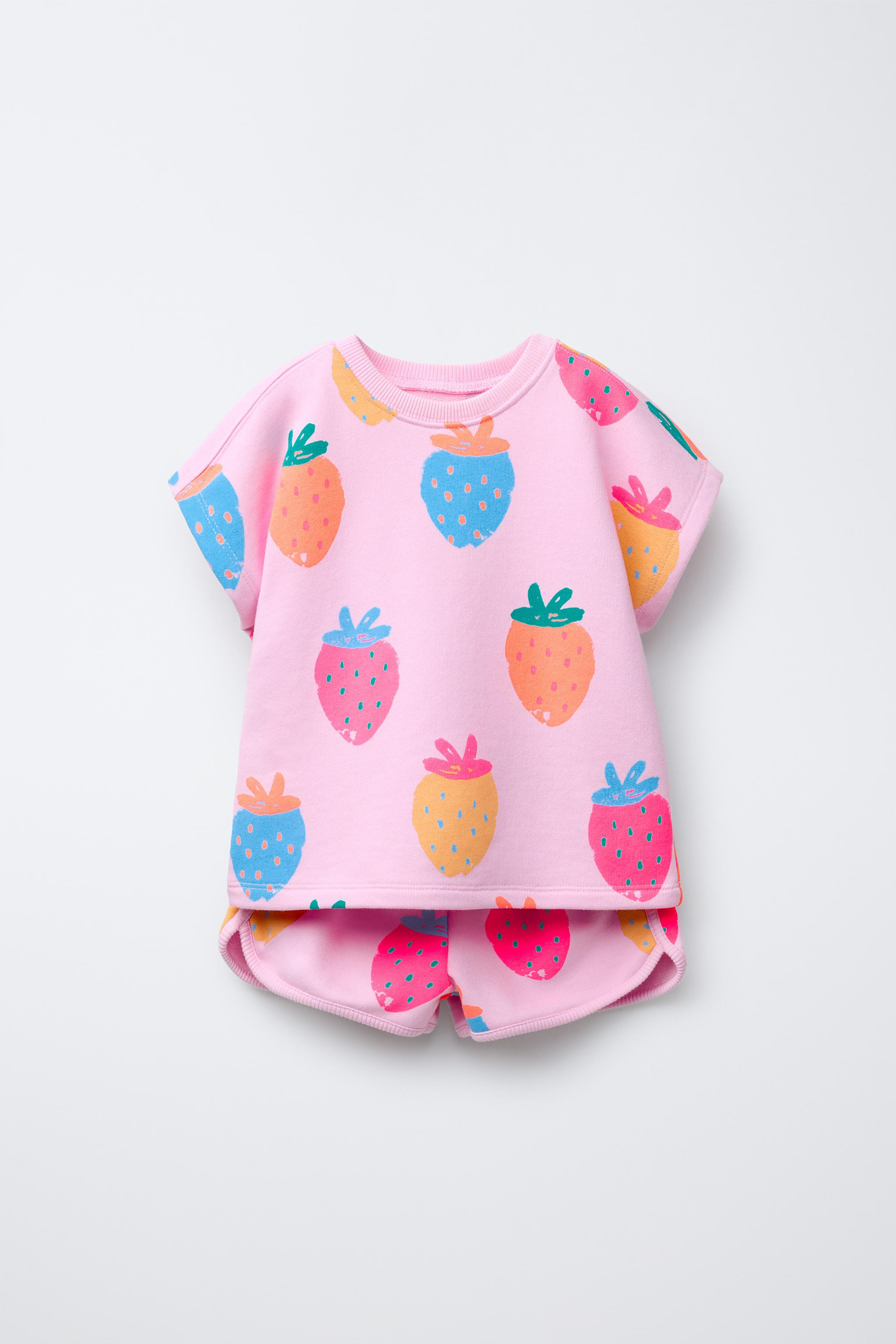 MEDIUM WEIGHT PRINTED T-SHIRT AND SHORTS SET | Zara US