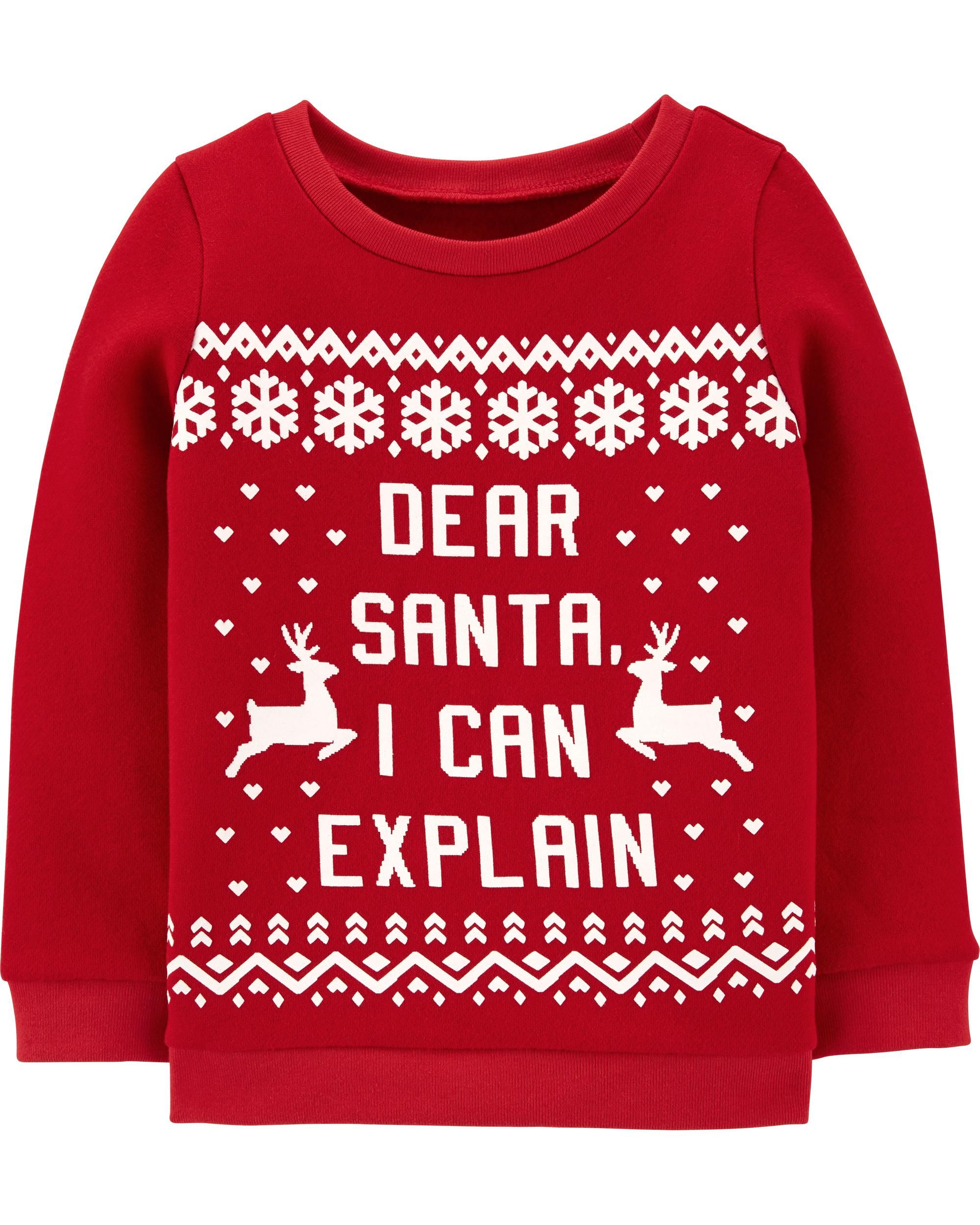 Santa I Can Explain Christmas Crew Neck Sweatshirt | Carter's
