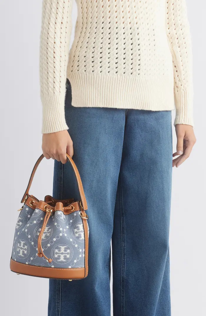 T Monogram Denim Bucket Bag | Nordstrom
