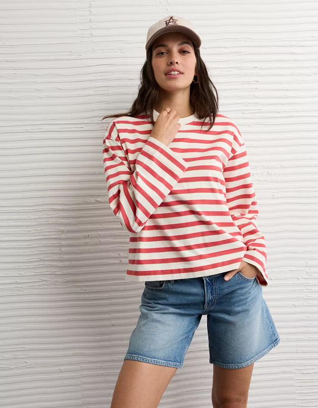 AE Striped Long Sleeve T-Shirt | American Eagle Outfitters (US & CA)