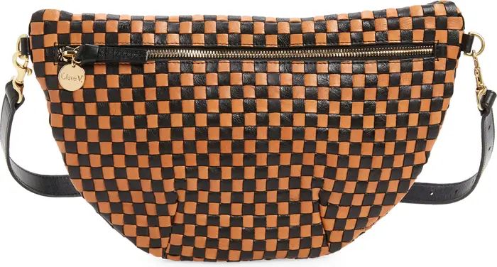 Clare V. Grande Checkerboard Woven Leather Belt Bag | Nordstrom | Nordstrom