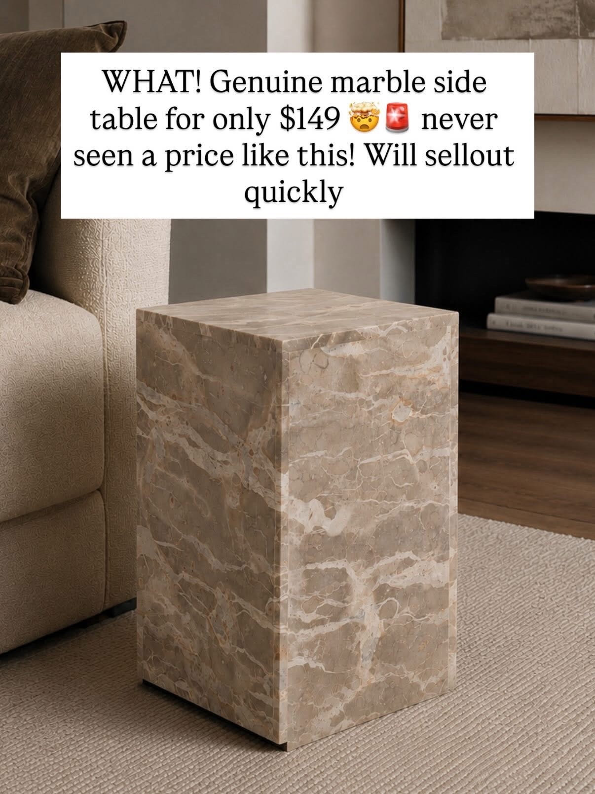 🚨🚨 best price ever for a genuine marble side table WOW!!!! Found in stock!!!