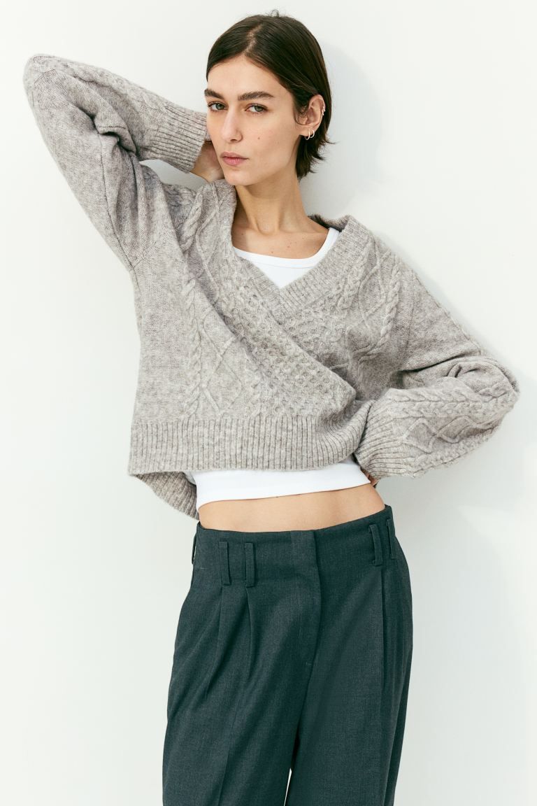 Cable-knit jumper - Light greige - Ladies | H&M GB | H&M (UK, MY, IN, SG, PH, TW, HK)