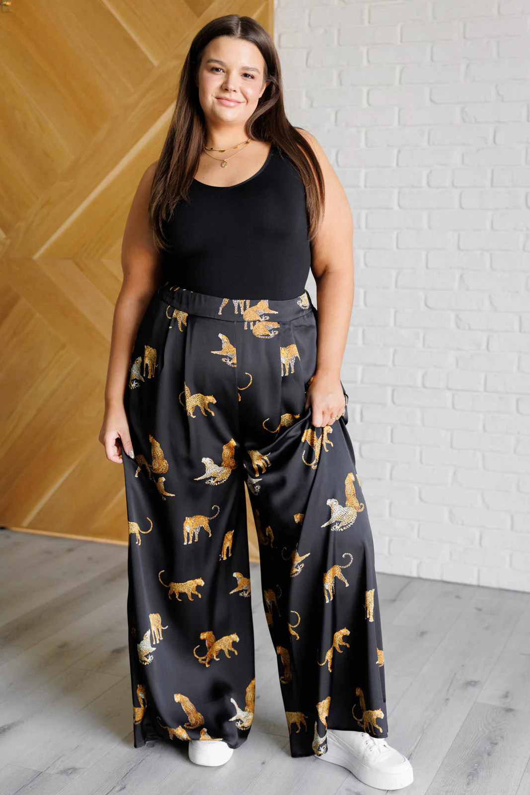 Legendary in Leopard Satin Wide Leg Pants Small | Statement Boutique