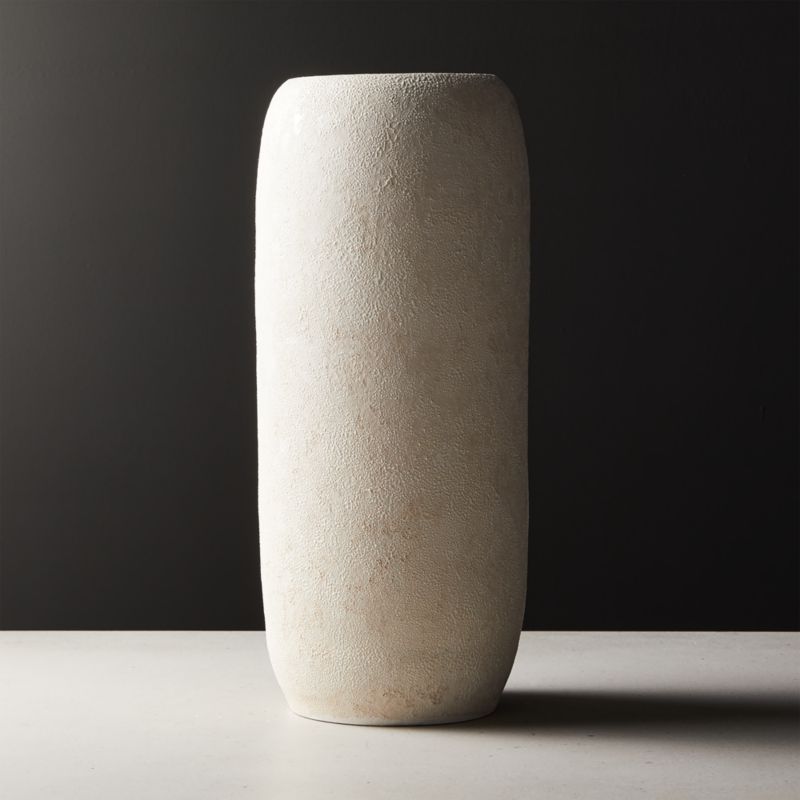 Palmilla Ivory Textured Vase + Reviews | CB2 | CB2
