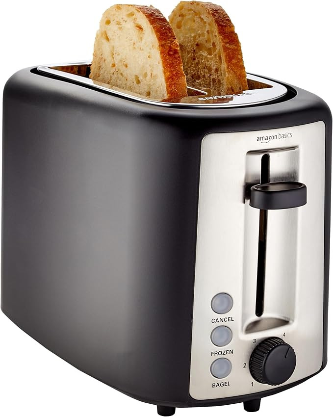 Amazon Basics 2 Slice Toaster With Extra Wide Slots, 6 Browning Settings, Bagel and Defrost Funct... | Amazon (US)