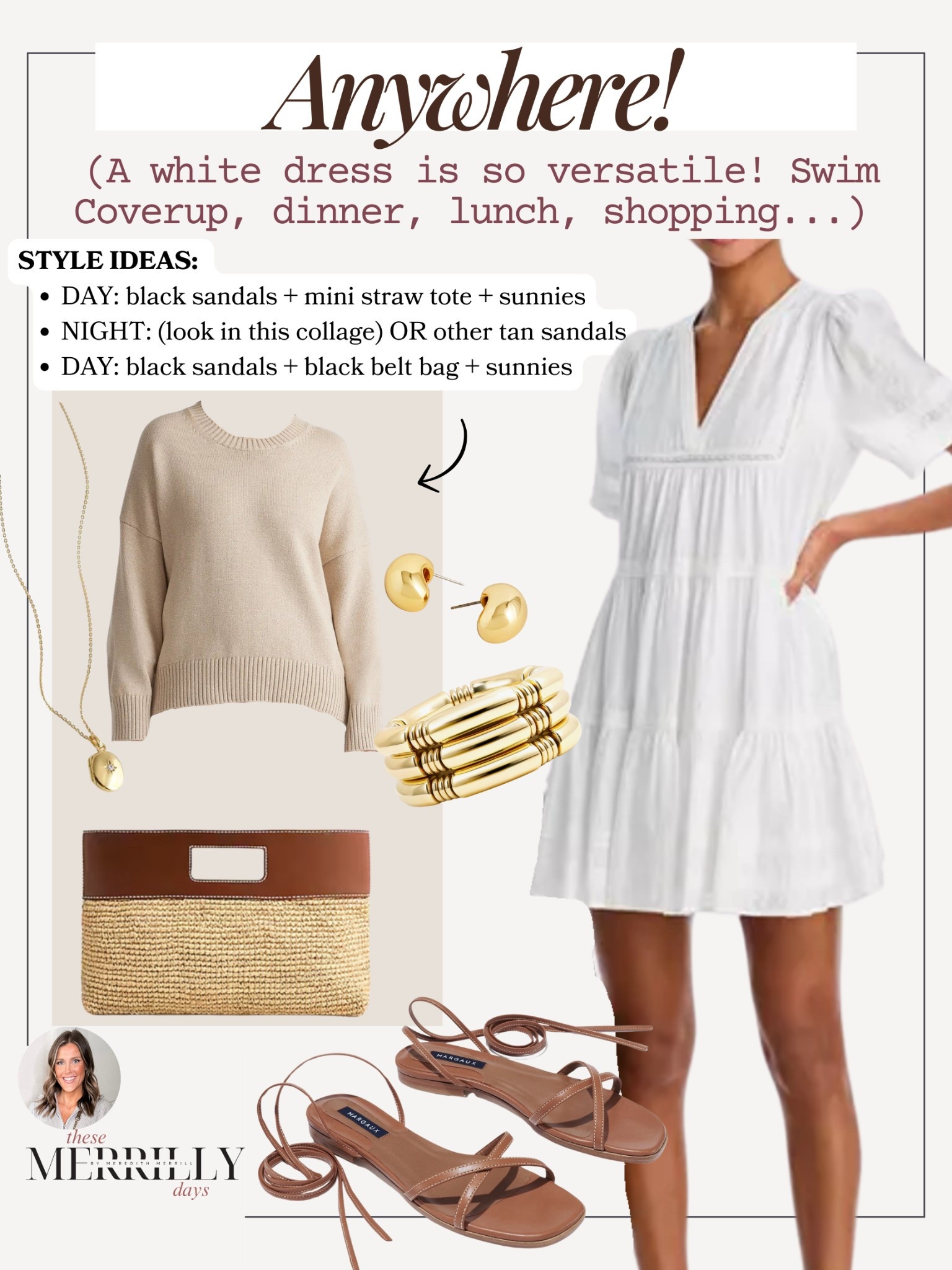 Cruise vacation capsule / white dress / swim coverup / casual dinner / shopping / vacation dress / beach / straw clutch 

#LTKFindsUnder50 #LTKTravel #LTKItBag