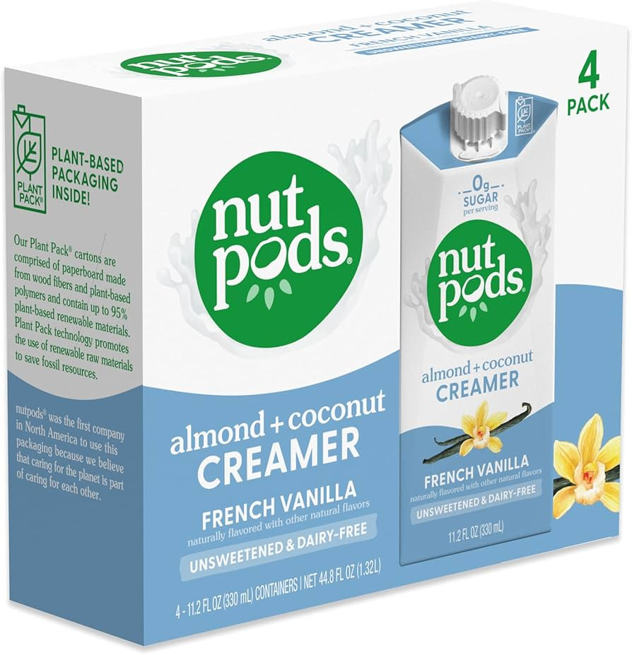 nutpods French Vanilla Creamer - Unsweetened Non Dairy Made from Almonds and Coconuts - Keto Crea... | Amazon (US)