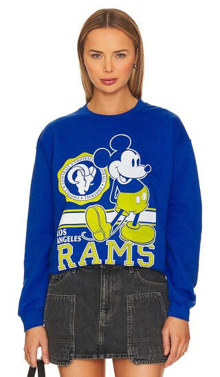 Rams Mickey Crewneck in Royal | Revolve Clothing (Global)
