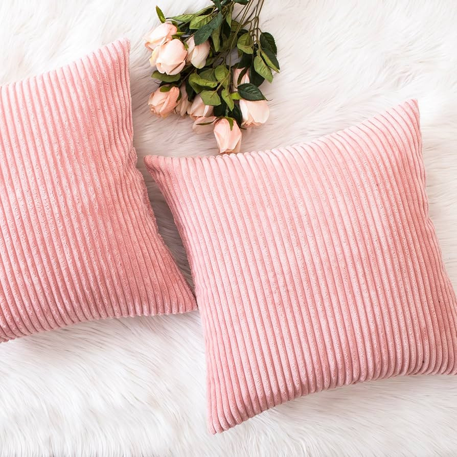 Home Brilliant Pillow Covers 26x26 Euro Shams Set of 2 for Couch Plush Velvet Corduroy European P... | Amazon (US)