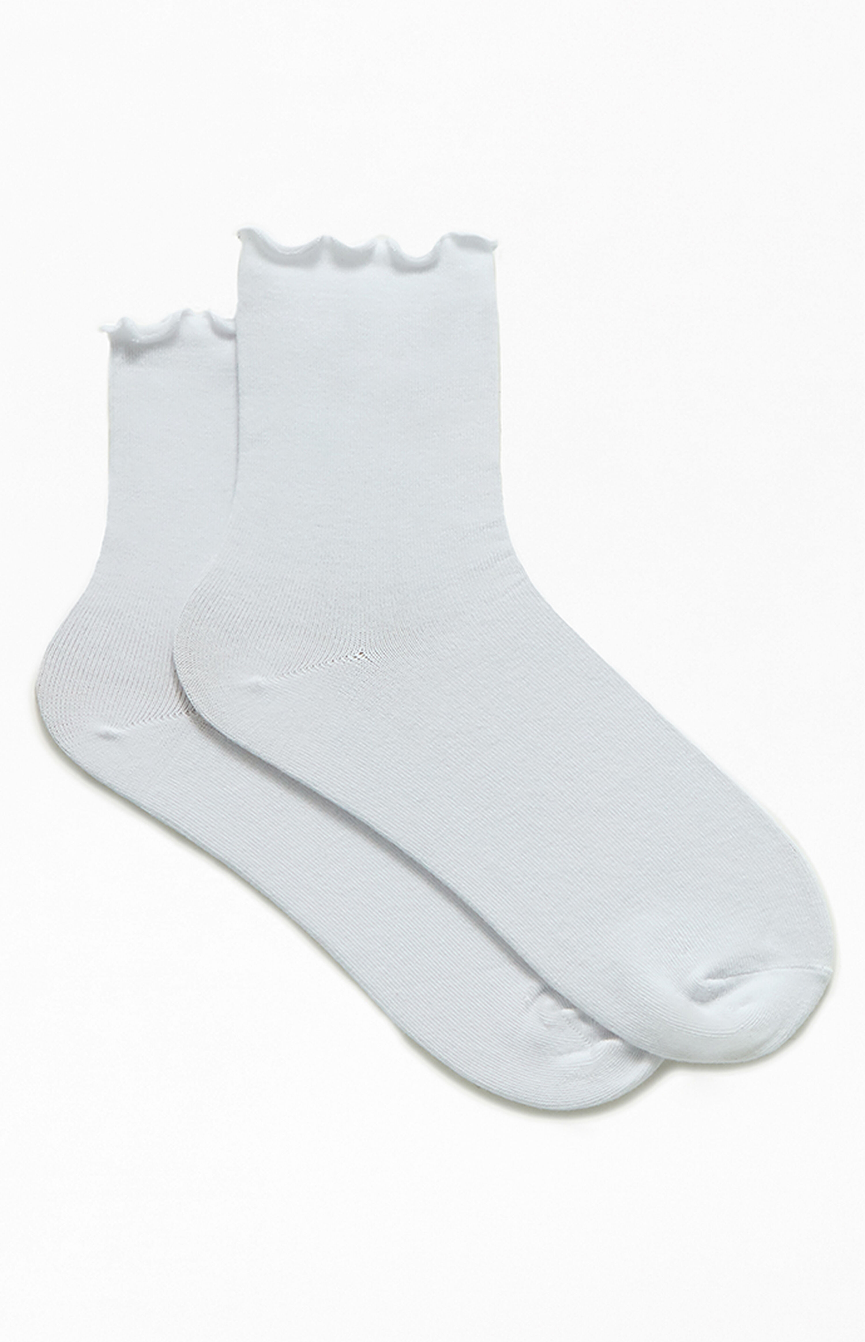 John Galt White Ruffle Socks | PacSun