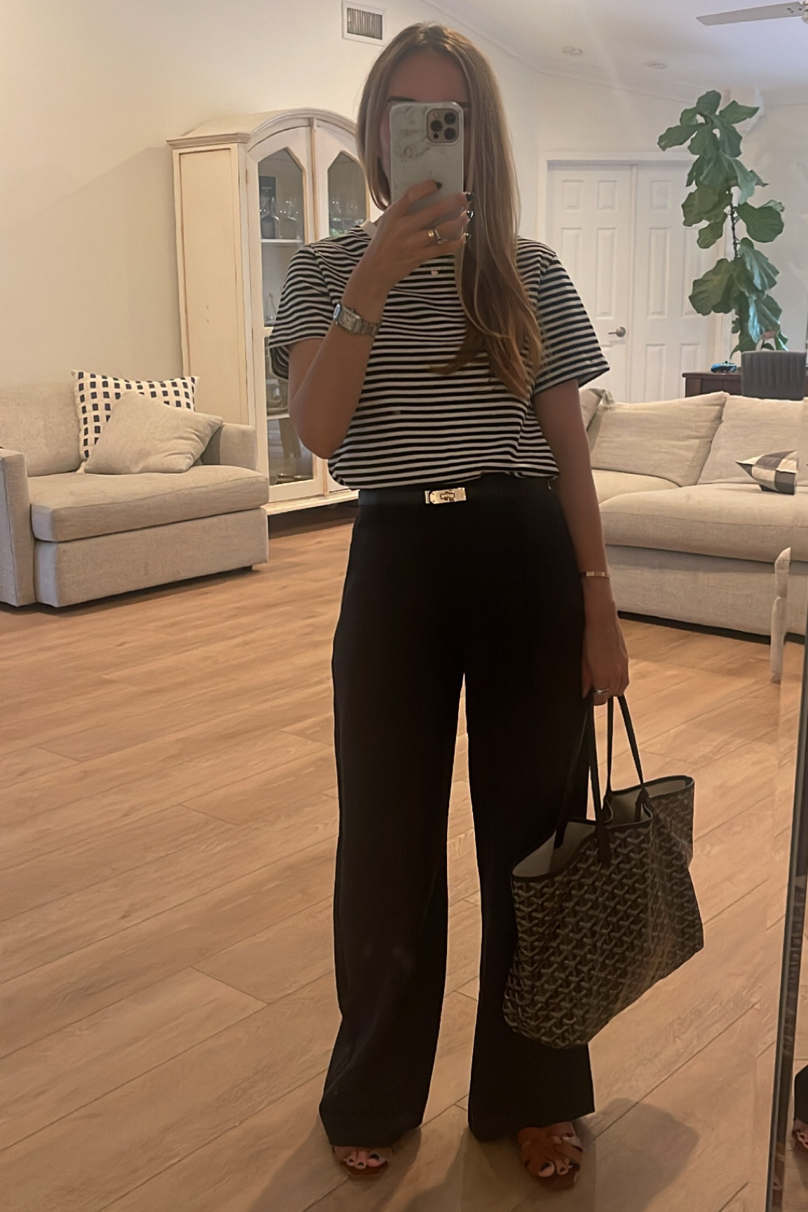 Black and white tee, black slacks work pants wearing 25 short with flats #workwear 

#LTKworkwear #LTKfindsunder100 #LTKstyletip