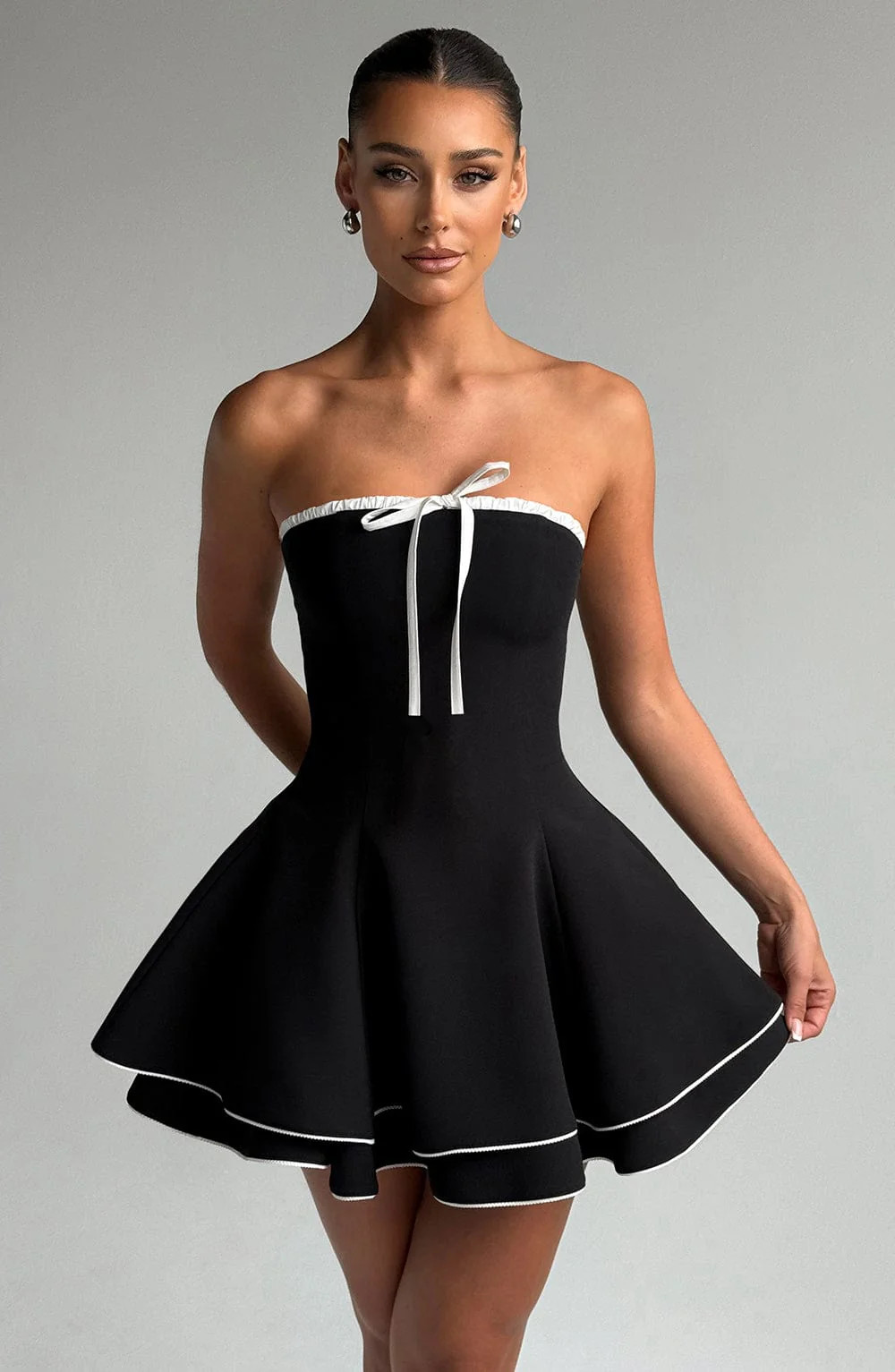 Juno Mini Dress - Black/White | Babyboo (global)