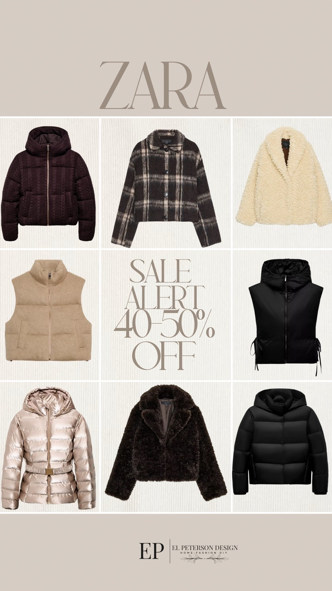 Zara 
Sale 40-50% off
Jackets
Puffer vest 

#LTKSaleAlert #LTKFindsUnder100
