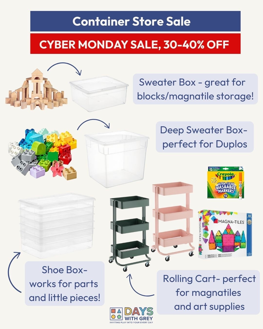 Container Store Cyber Monday sale! Up to 30-40% on so many favorites, including some holiday storage options. 

#LTKHoliday #LTKCyberWeek #LTKGiftGuide