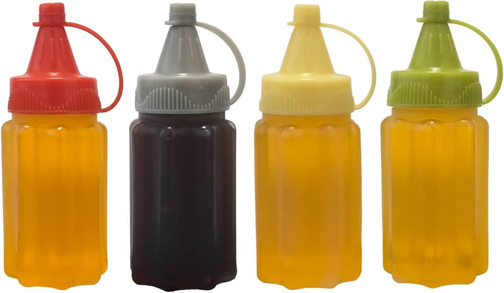 HYMAOME 4pcs Mini Sauce Squeeze Bottle Condiment Dispensers Lunchbox Ketchup/Salad Dressing Conta... | Amazon (US)