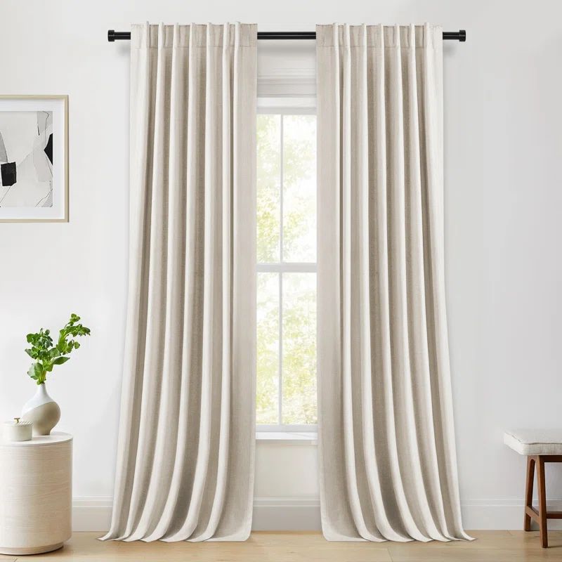 Graciella Thermal Insulated Faux Linen Max Blackout Curtains Back Tab/Rod Pocket Bedroom Drapes | Wayfair North America